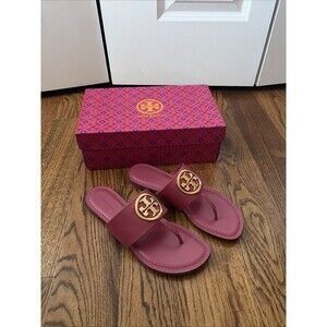 Tory Burch Benton Band Flat Sandal Raspberry Sorbet Size 9 New